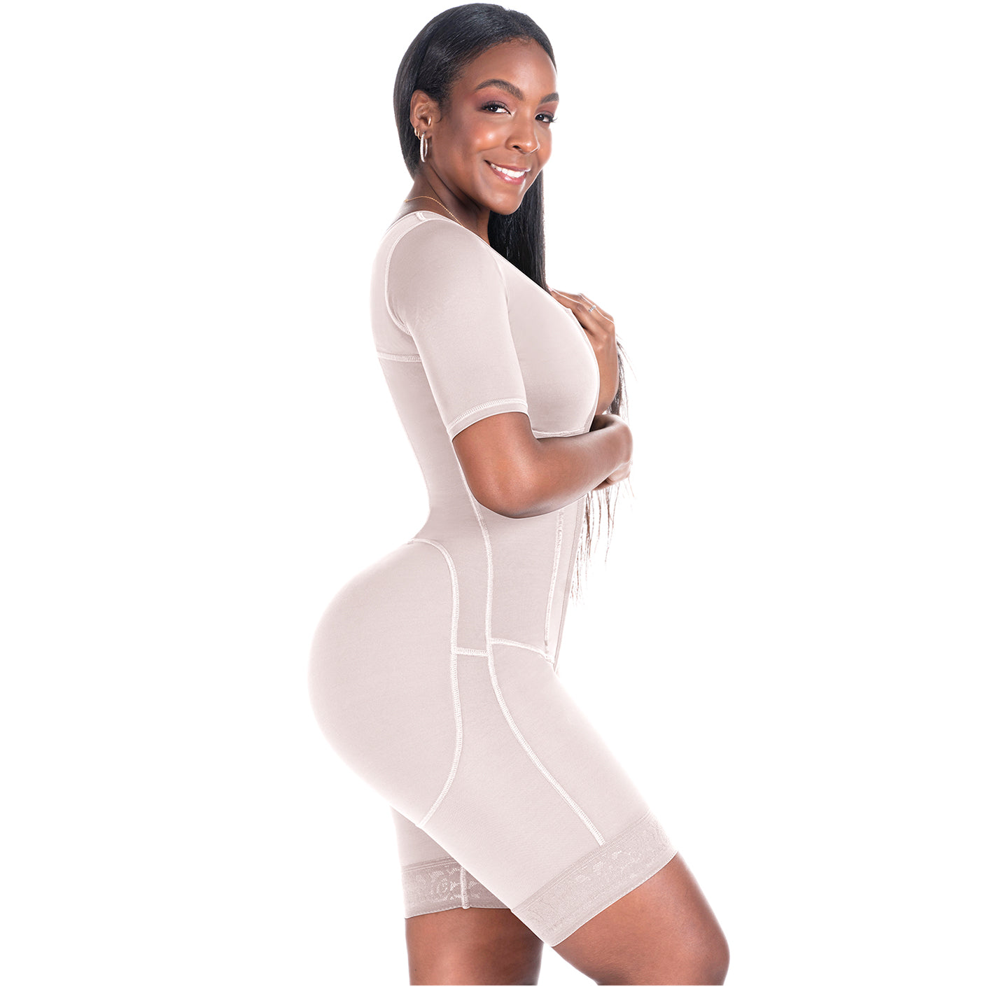 Bling Shapers 938BF Compression Garment With Sleeves and Built-in Bra