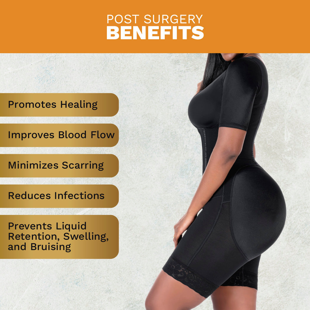 Bling Shapers 938BF Compression Garment With Sleeves and Built-in Bra