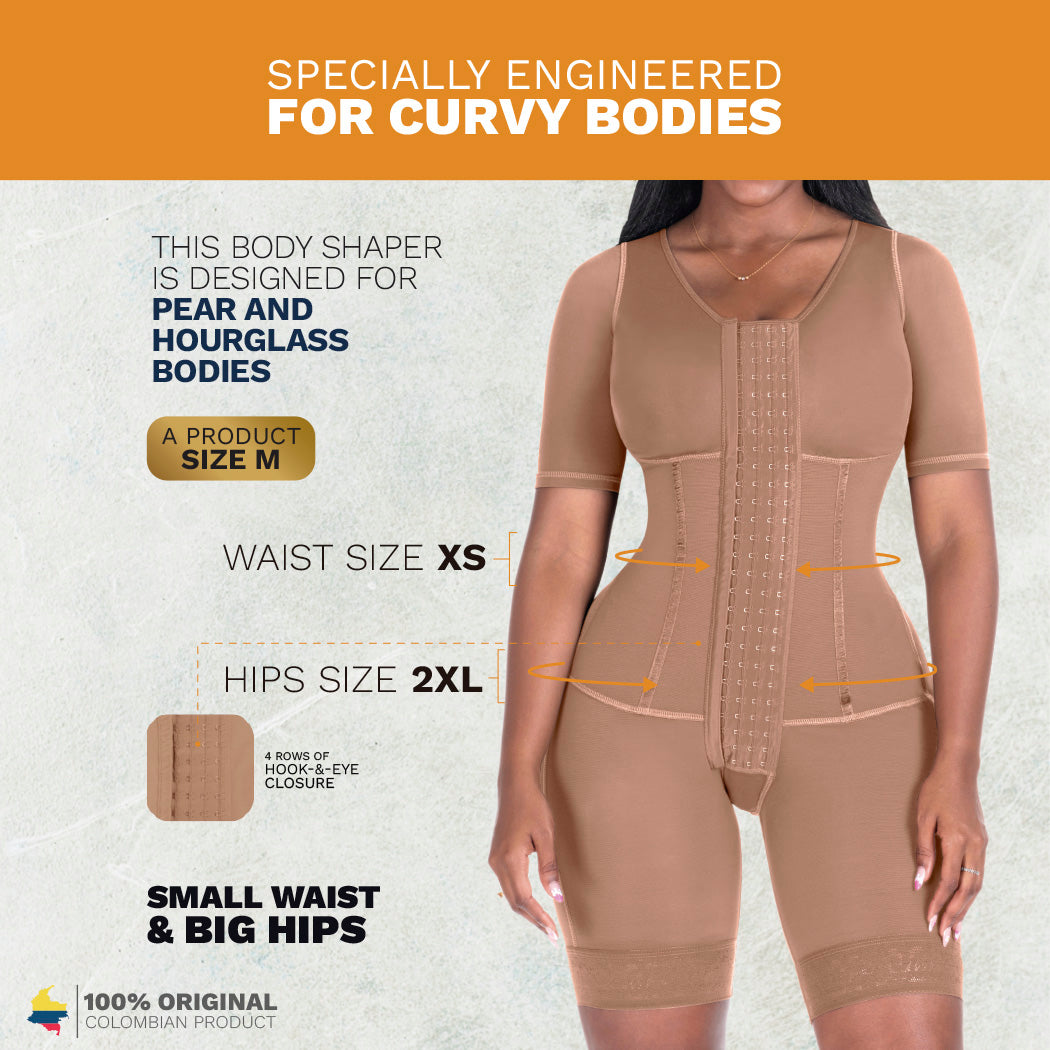 Bling Shapers 938BF Compression Garment With Sleeves and Built-in Bra