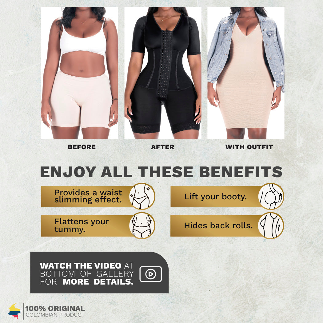 Bling Shapers 938BF Compression Garment With Sleeves and Built-in Bra