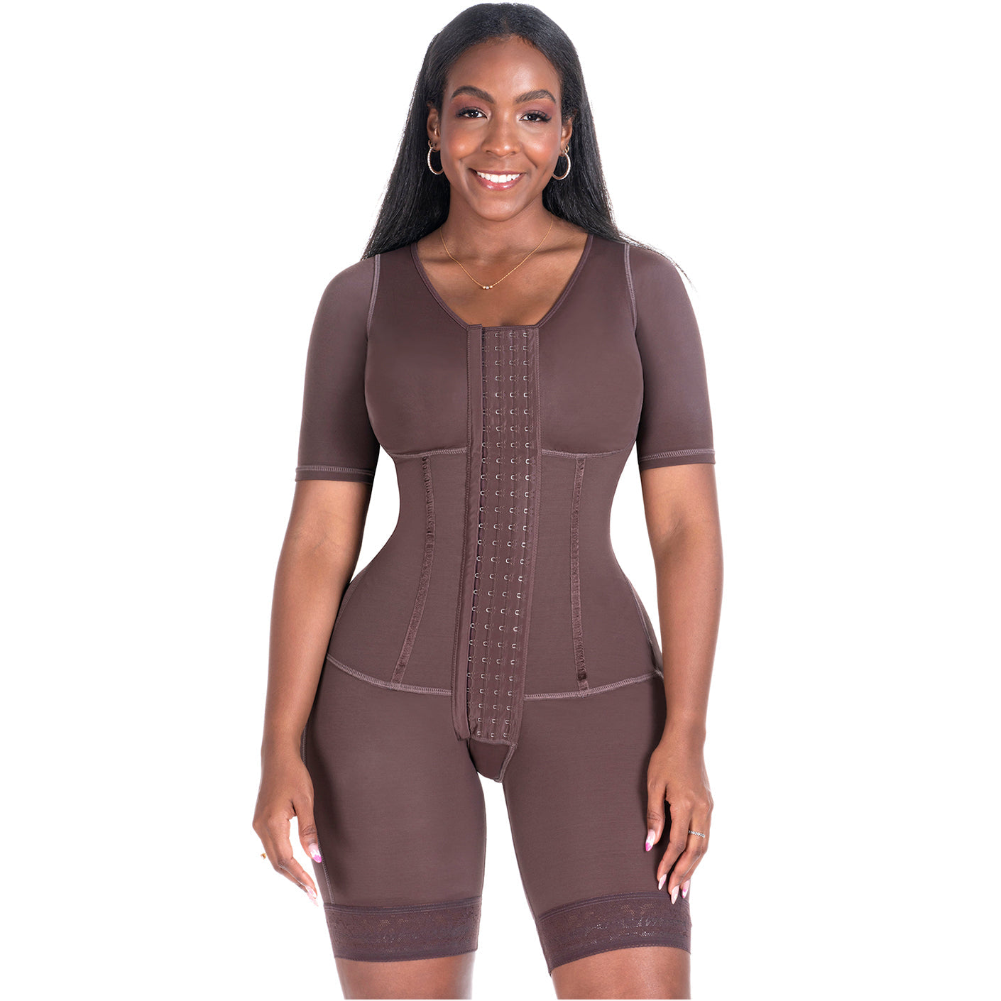 Bling Shapers 938BF Compression Garment With Sleeves and Built-in Bra