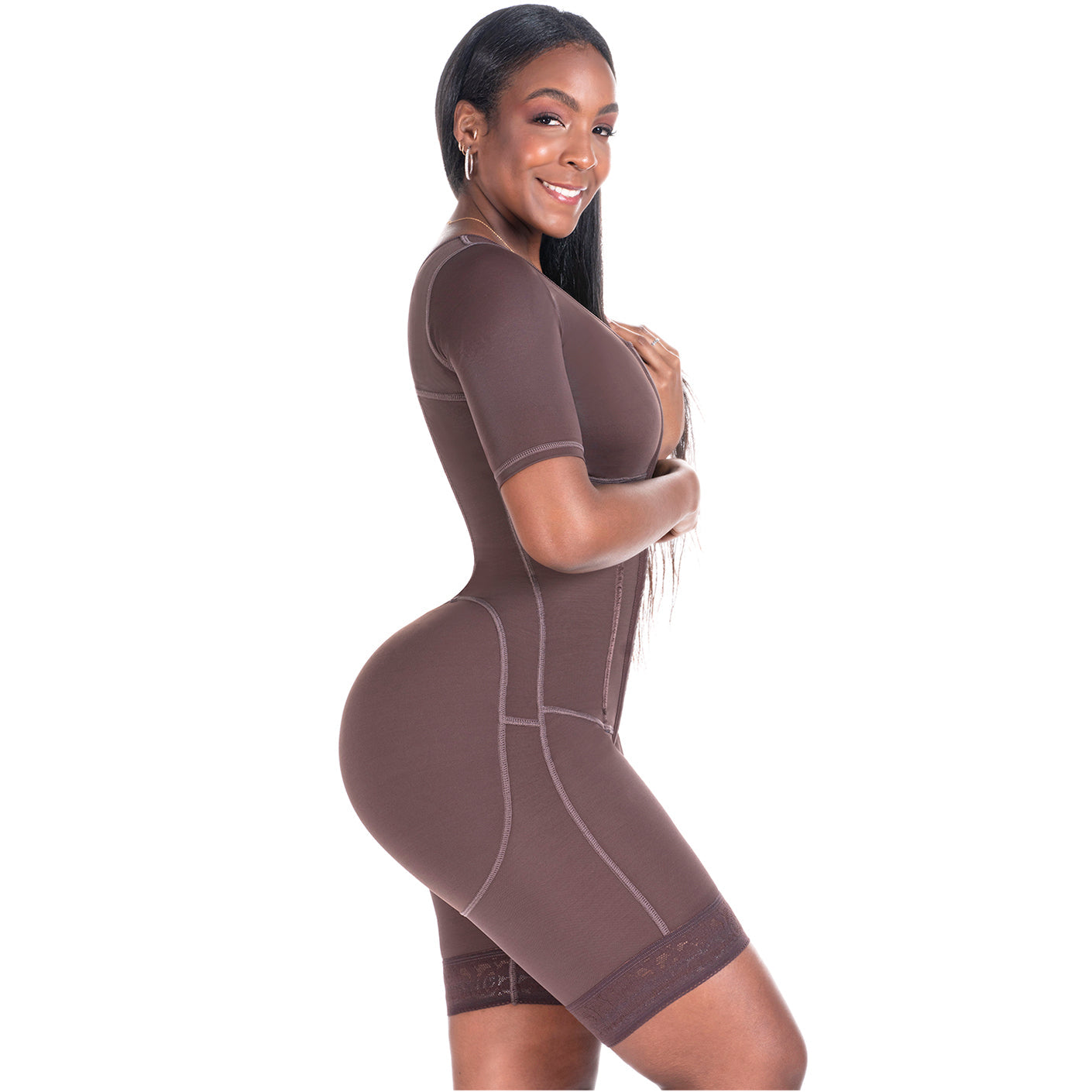 Bling Shapers 938BF Compression Garment With Sleeves and Built-in Bra
