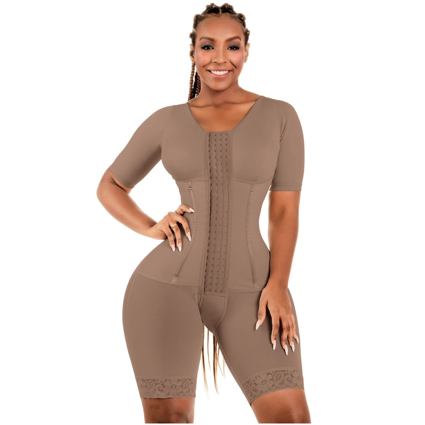 Bling Shapers 938BF Compression Garment With Sleeves and Built-in Bra