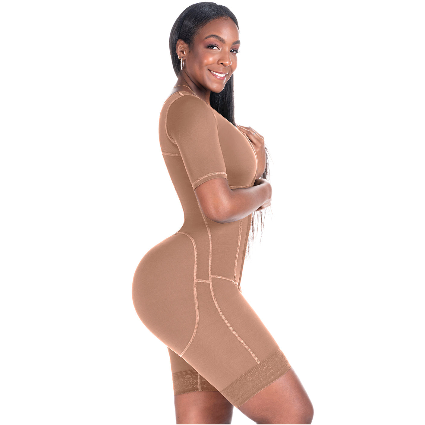 Bling Shapers 938BF Compression Garment With Sleeves and Built-in Bra