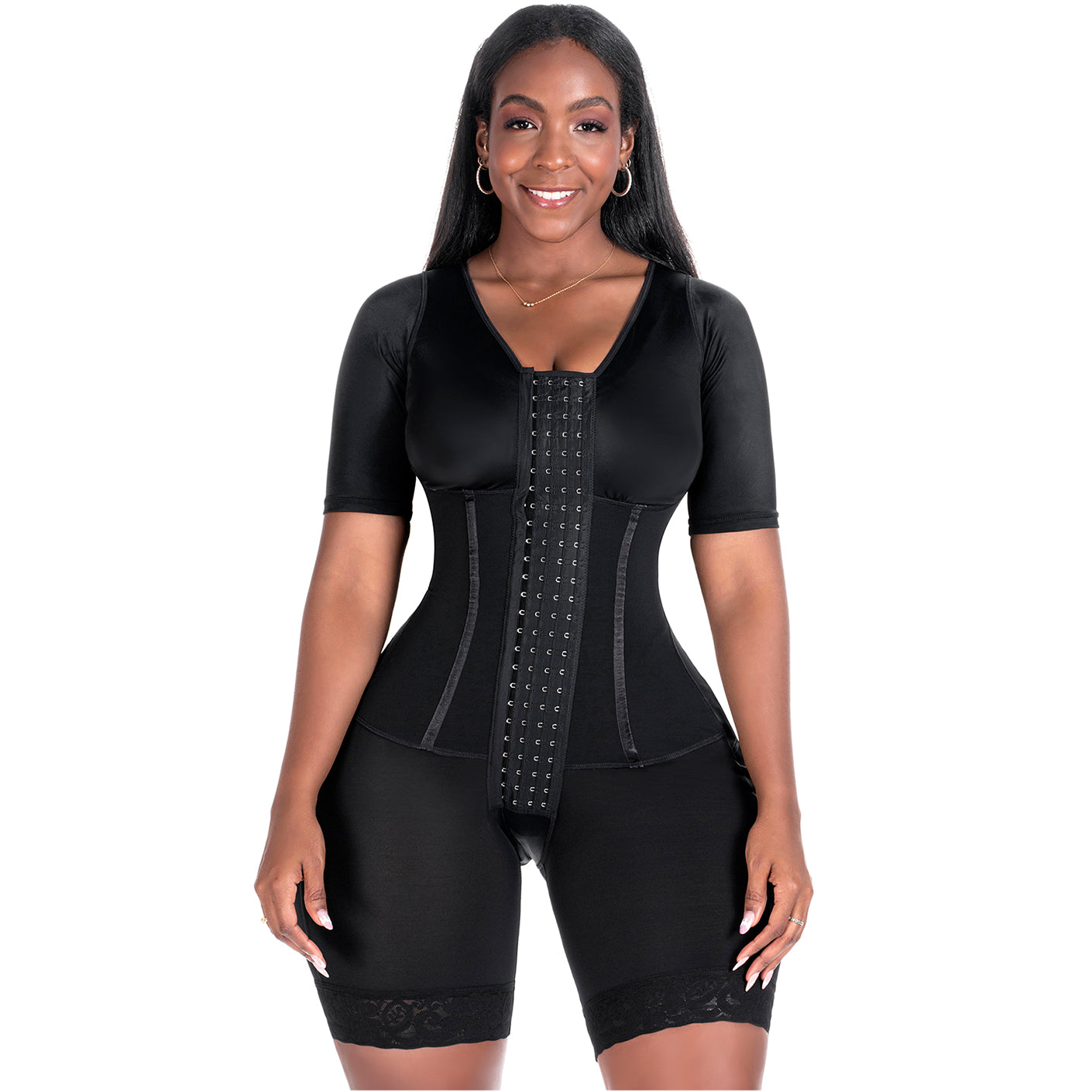 Bling Shapers 938BF Compression Garment With Sleeves and Built-in Bra