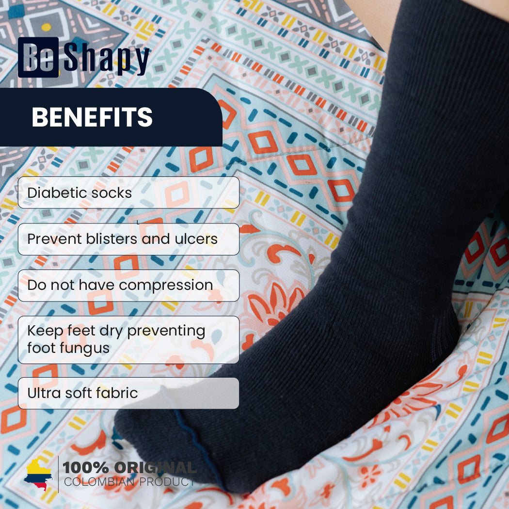 Be Shapy 3 Pack Mid Calf Diabetic Socks