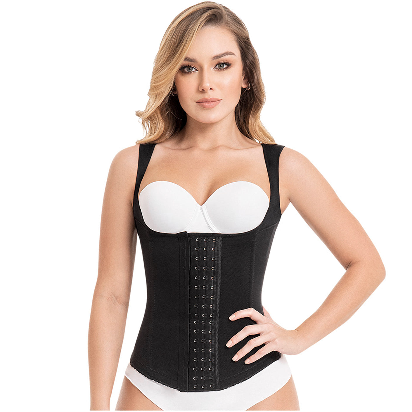 Fajas MYD C-4055 Women Tummy Control Shapewear Vest Girdle Daily Use Open Bust Shaper