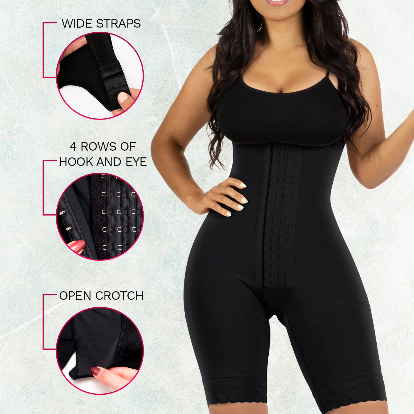 Bling Shapers 098 Tummy Control Shapewear Mid Thigh Bum Lift Faja for Curvy Wide Hips Small Waist Women