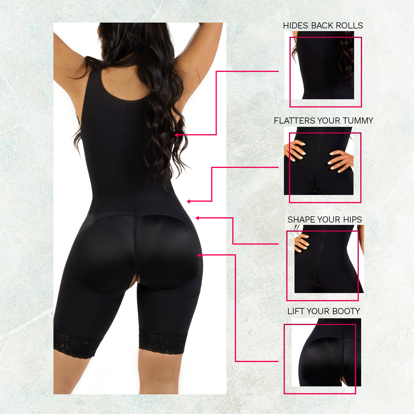 Bling Shapers 098 Tummy Control Shapewear Mid Thigh Bum Lift Faja for Curvy Wide Hips Small Waist Women