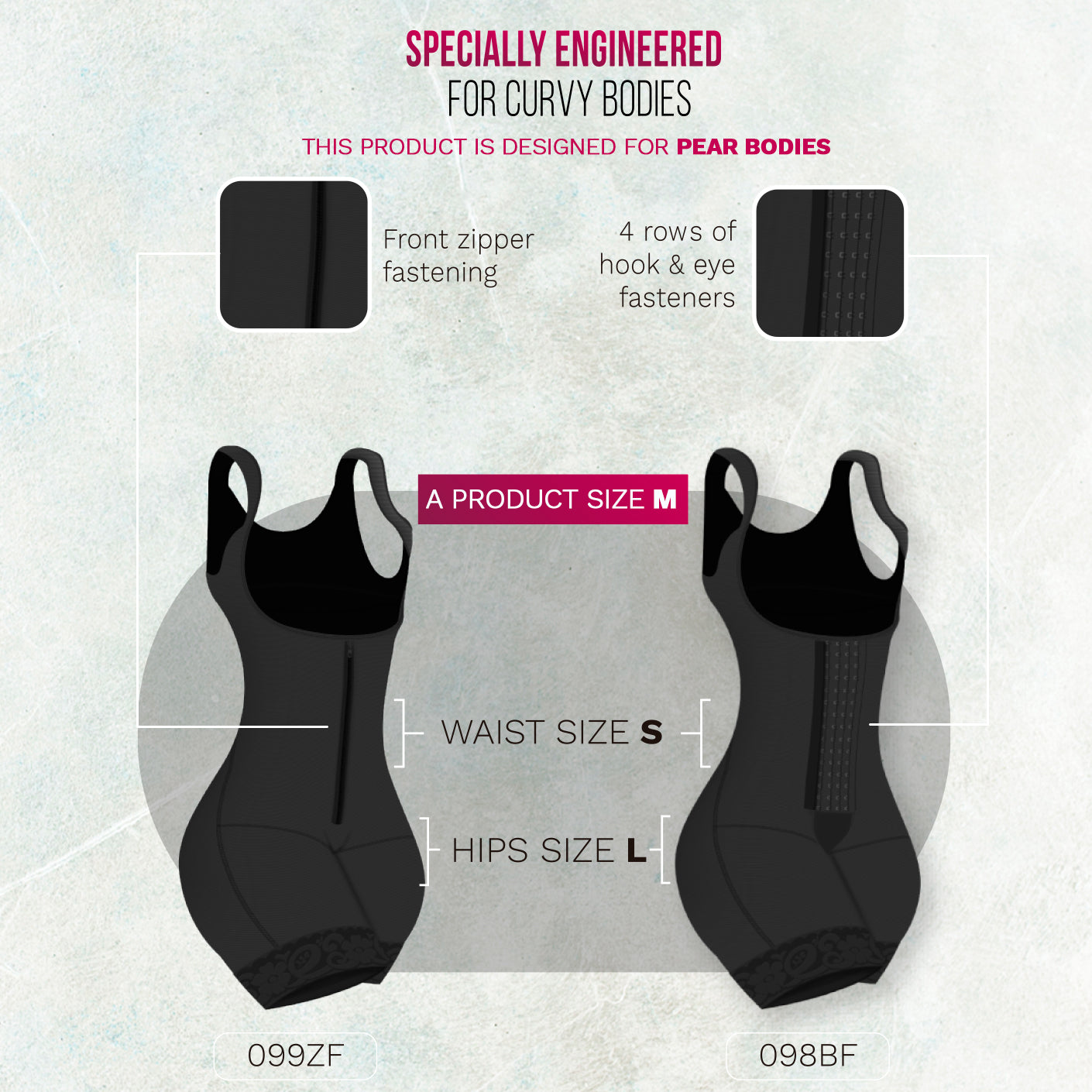 Bling Shapers 098 Tummy Control Shapewear Mid Thigh Bum Lift Faja for Curvy Wide Hips Small Waist Women