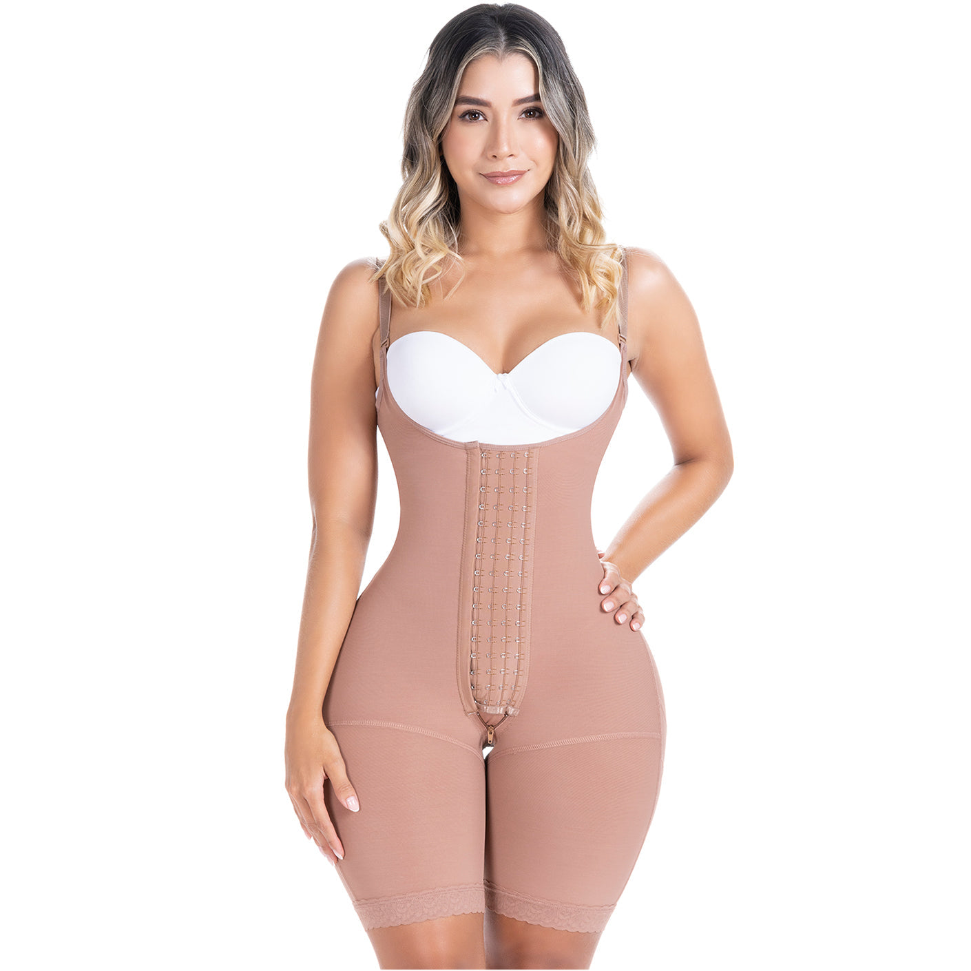 SONRYSE 048BF Post Surgery Open Bust Shapewear Compression Garment Mid Thigh Girdle For Post Surgery And Postpartum