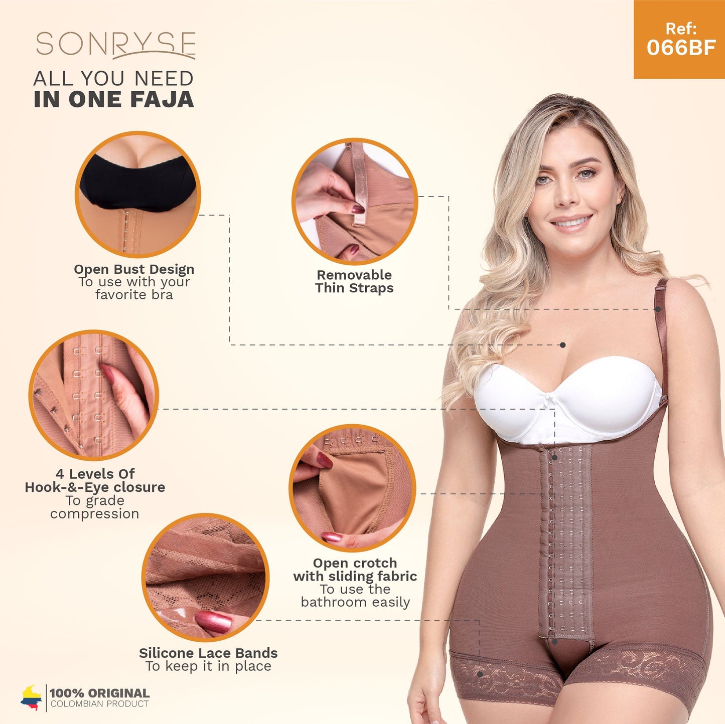 SONRYSE 066 Butt Lifting Bodysuit for Postpartum and Tummy Control