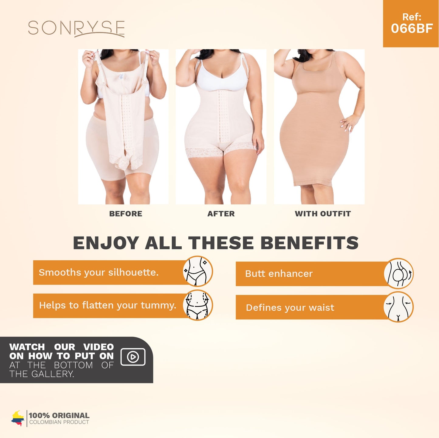 SONRYSE 066 Butt Lifting Bodysuit for Postpartum and Tummy Control