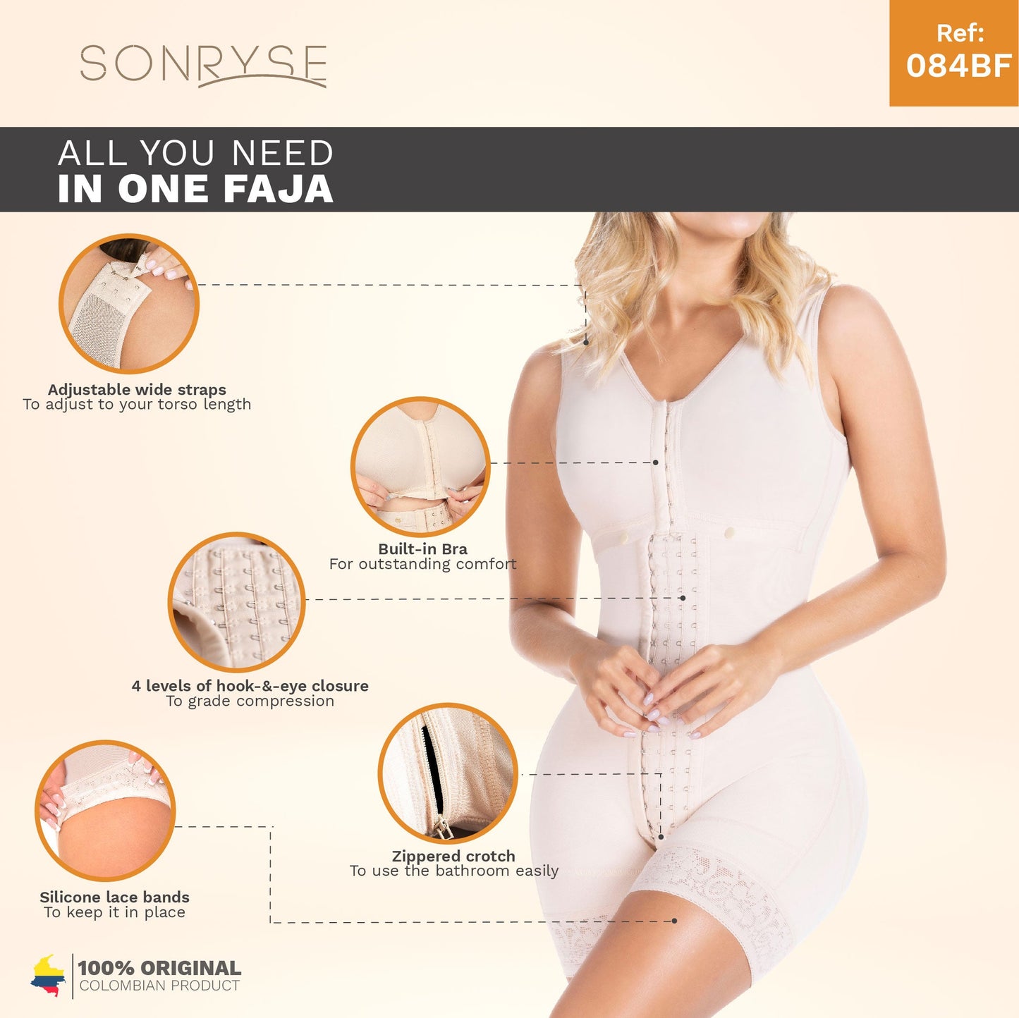 SONRYSE 084BF Postpartum Post Surgery Dress Night out Shapewear Bodysuit