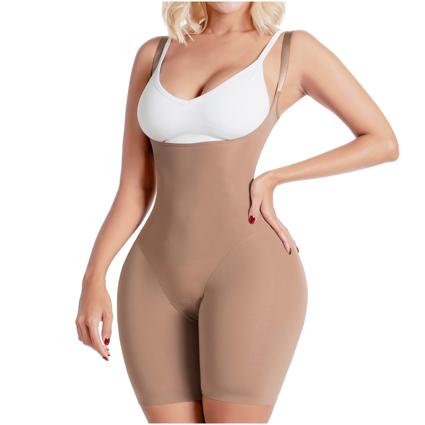 SONRYSE SP81NC Everyday Use Shapewear Knee Length Bodysuit for Women