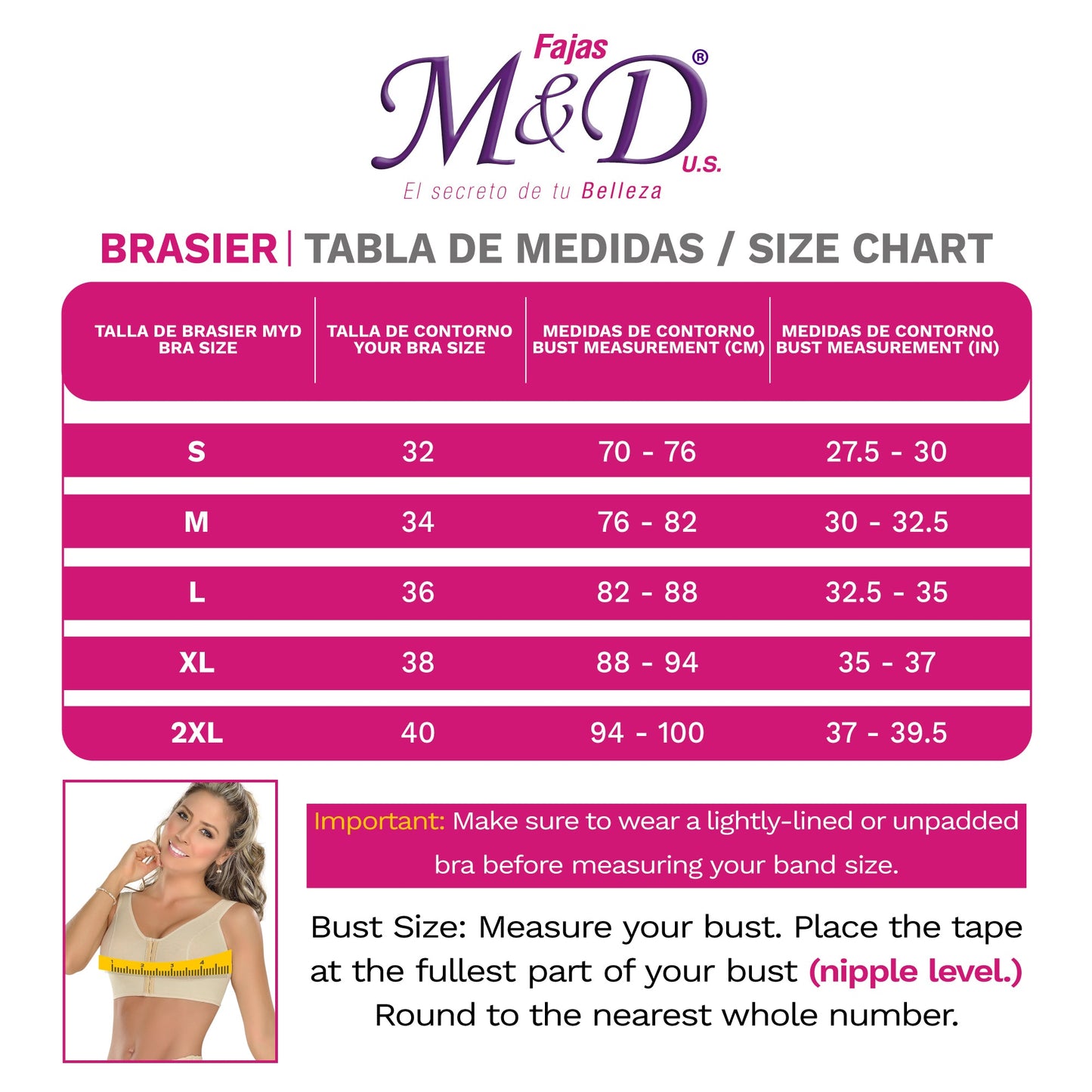 Fajas MYD B0019 CONTROL BRA LARGE CUP