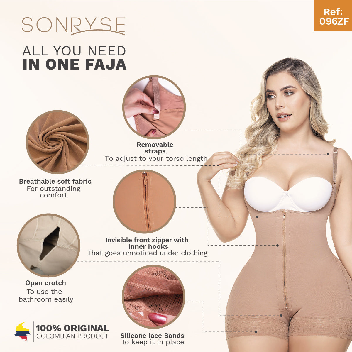 SONRYSE 096ZF Everyday Postpartum Bodysuit Shapewear