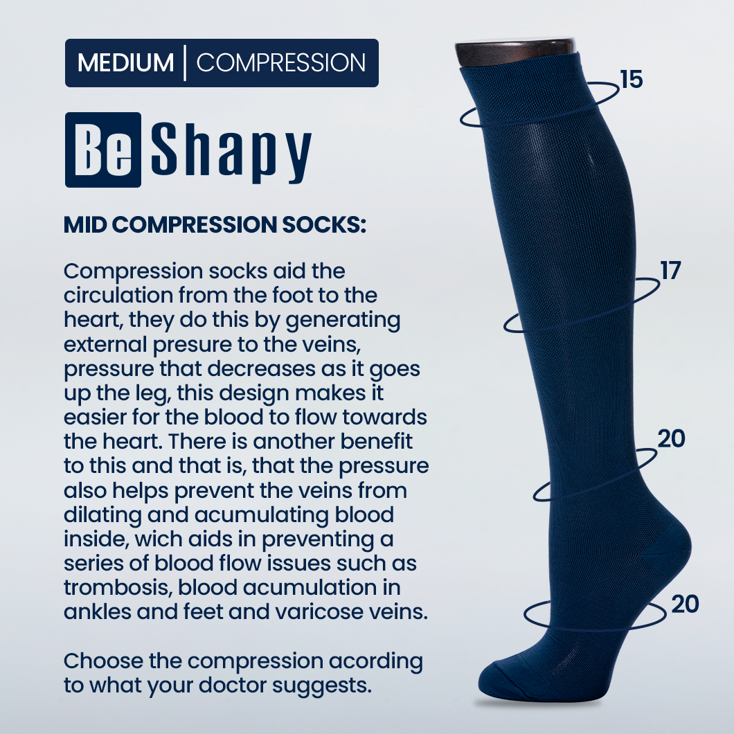 Be Shapy Socks 2 Pack High Leg Knee Compression Socks