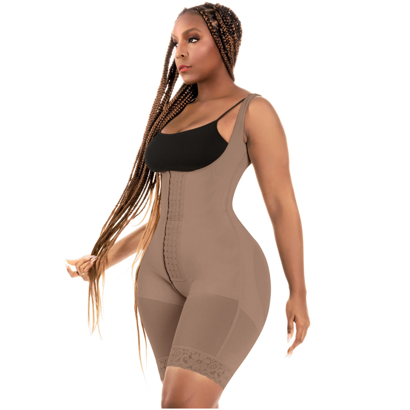Bling Shapers: 098BF | Colombian Bum Lift Tummy Control Shapewear Mid Thigh  Faja for Curvy Wide Hips Small Waist Women | Powernet
