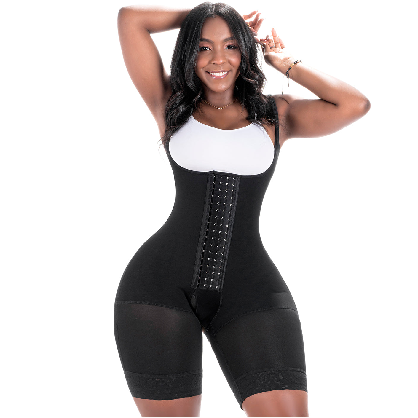 Gotoly Women Shapewear Tummy Control Faja Full Body Shaper Bodysuit High  Waist Trainer Thigh Slimmer Butt Lifter(Black Medium) 