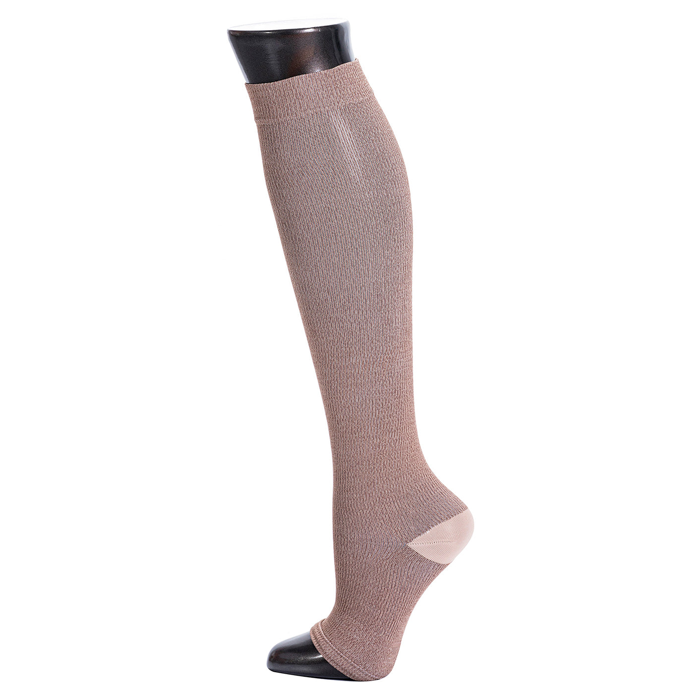Be Shapy 2 Pack High Support Stockings Open Toes Knee Compression Socks