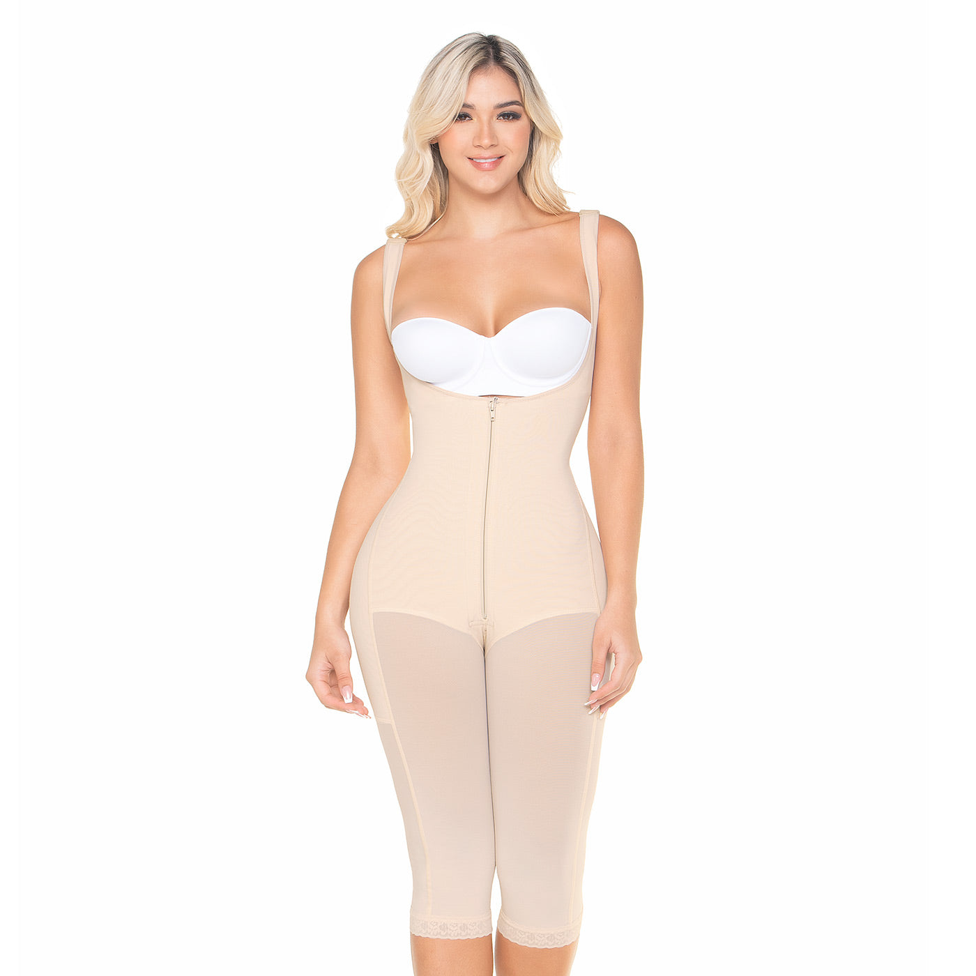 Fajas MariaE FU125 Women Post-surgery Open bust Stage 3 Shapewear Powernet