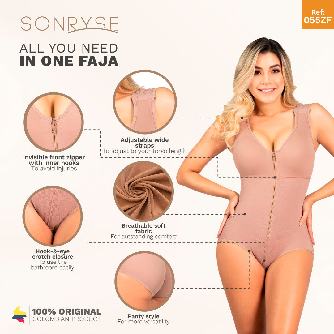 SONRYSE 055 Panty Bodysuit Shapewear with Built-in Bra Postpartum 