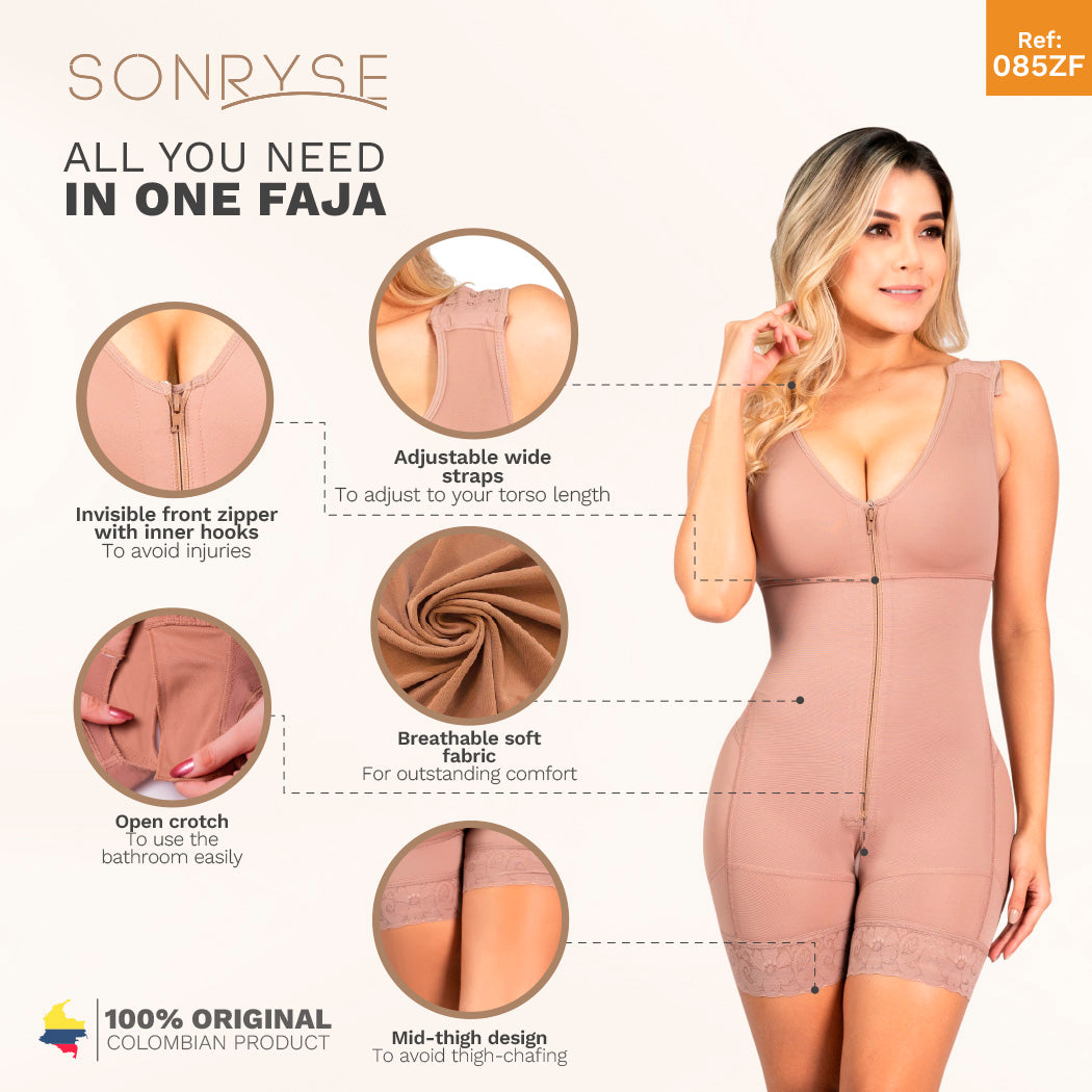 Fajas Sonryse Colombian Shapewear Open Bust Bodysuit Post-Op Body