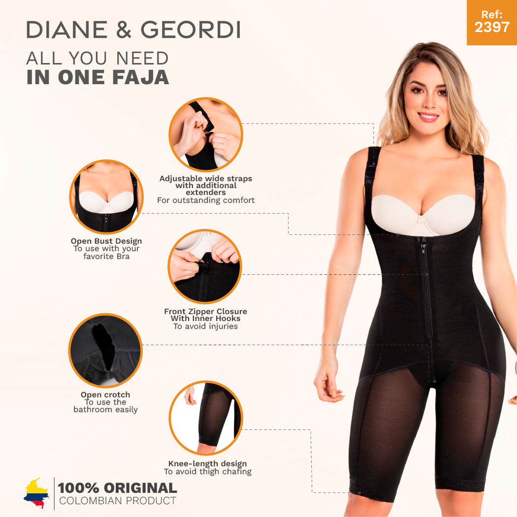 Diane & Geordi 2397 Knee Length Full Body Shaper for Butt Lifter 