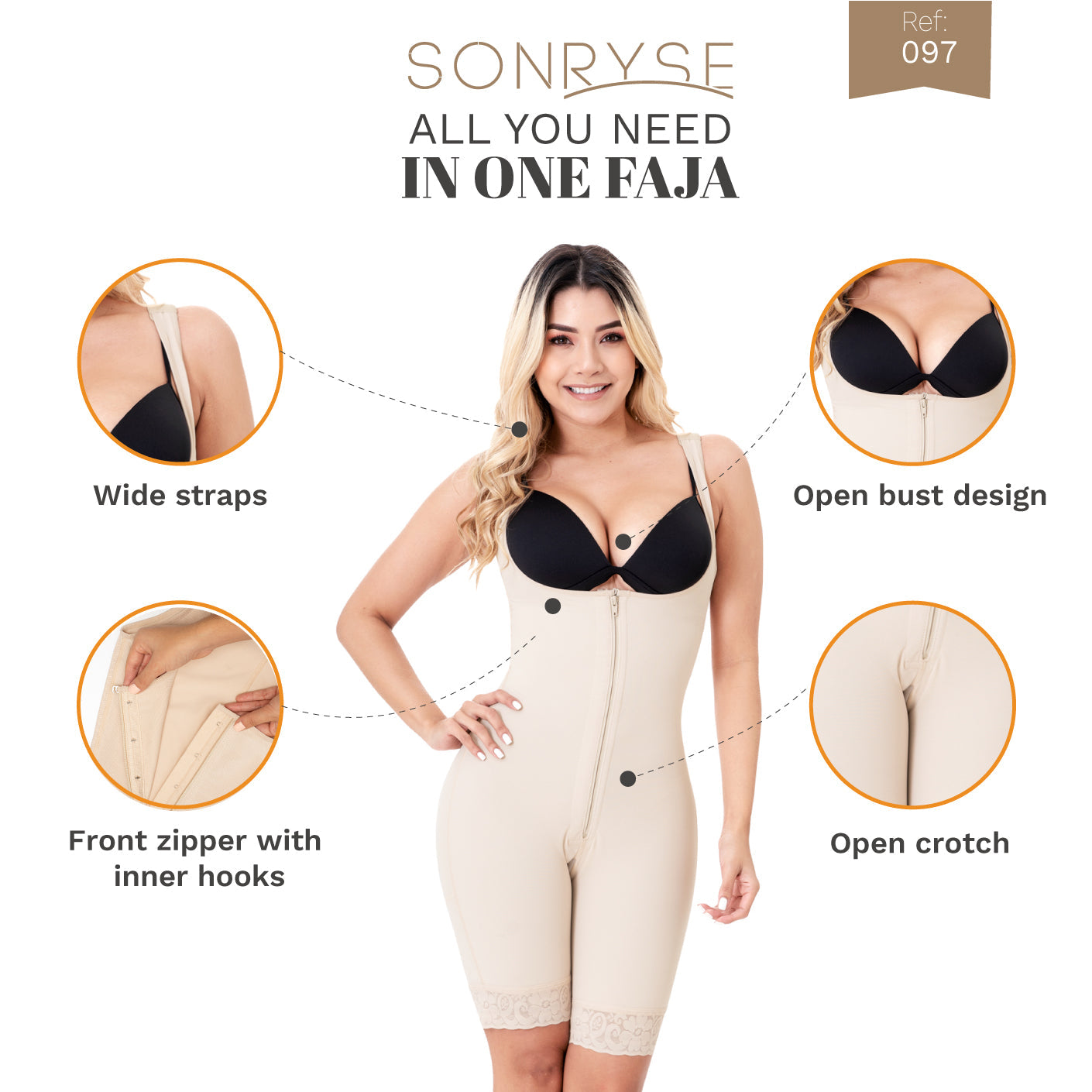 SONRYSE 097ZF Post Surgery Tummy Control Shapewear For Postpartum