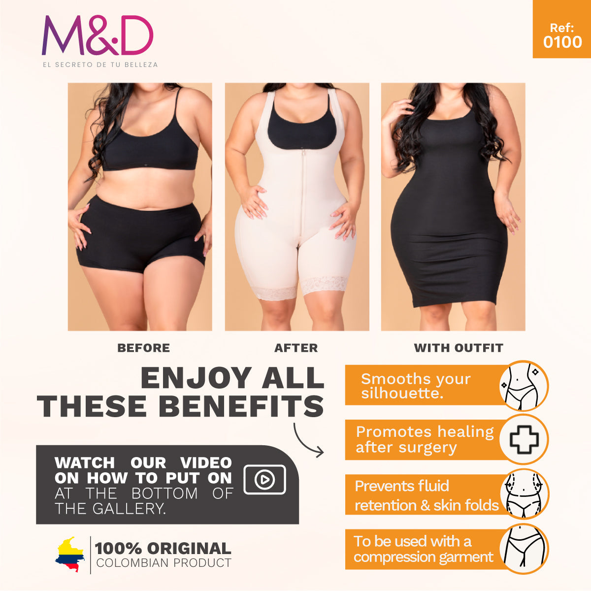Fajas MYD 0100 Women Flattening Abdominal Board after Lipo Tummy Tuck