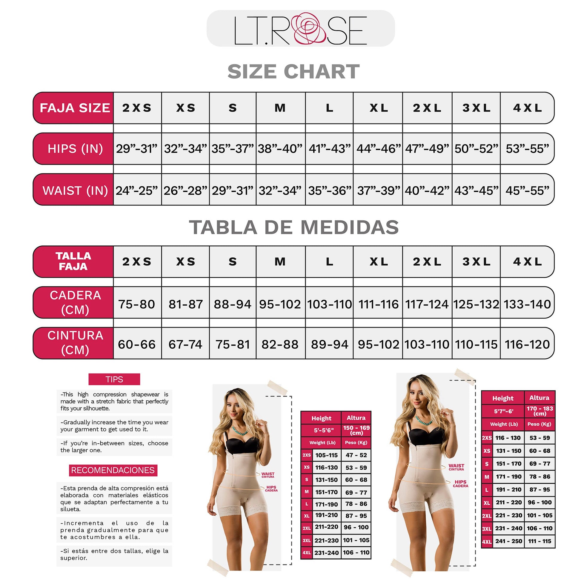 LT.Rose 23996 Butt Lifter High Waist Shapewear Shorts - Pal Negocio