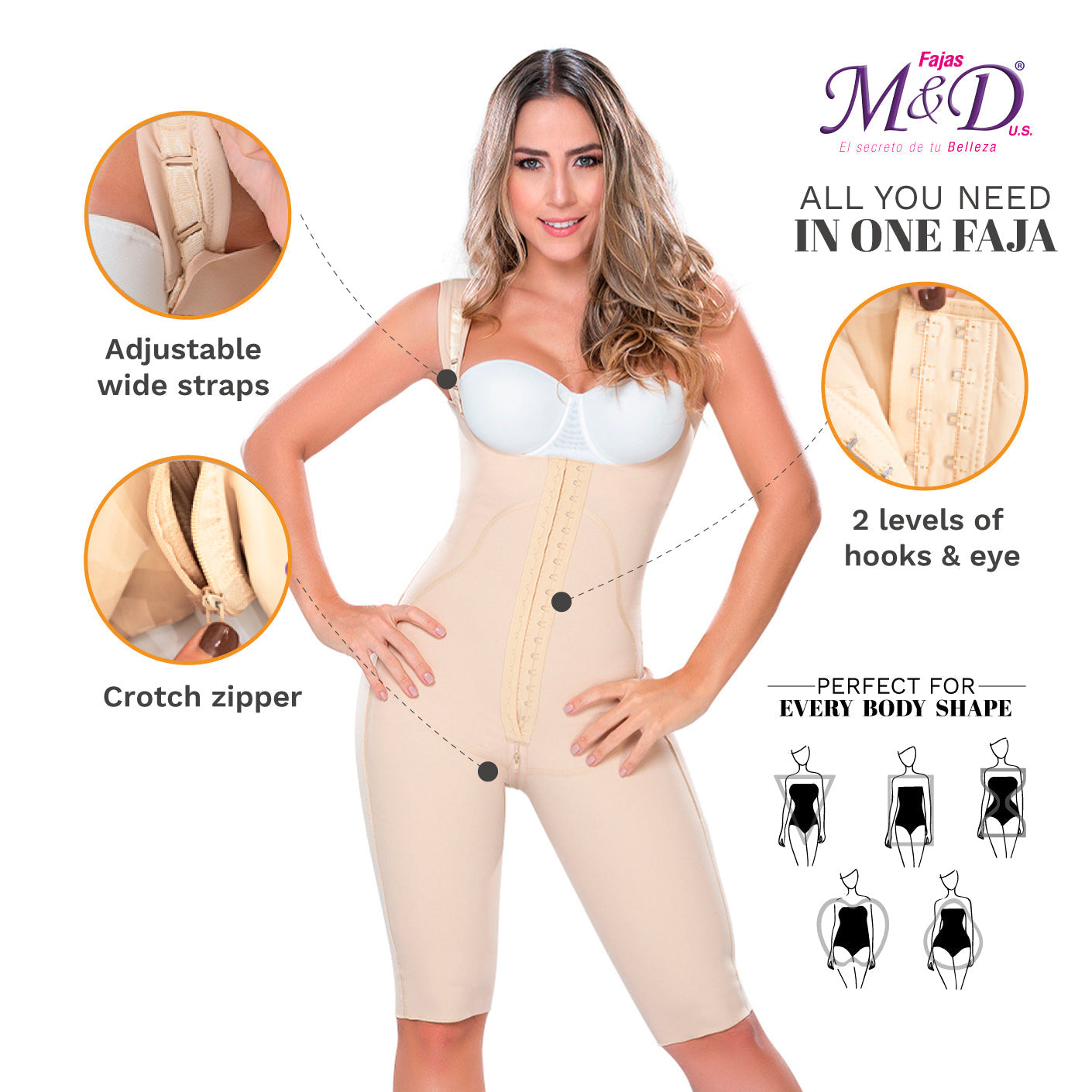 Fajas MYD 0879 Women Post-Surgical Full Body Shaper