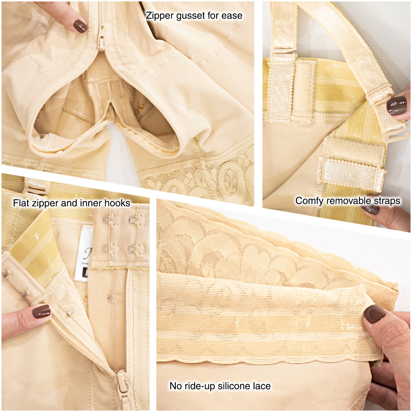 Fajas MYD 0766 Women Mid Thigh Strapless Body Shaper
