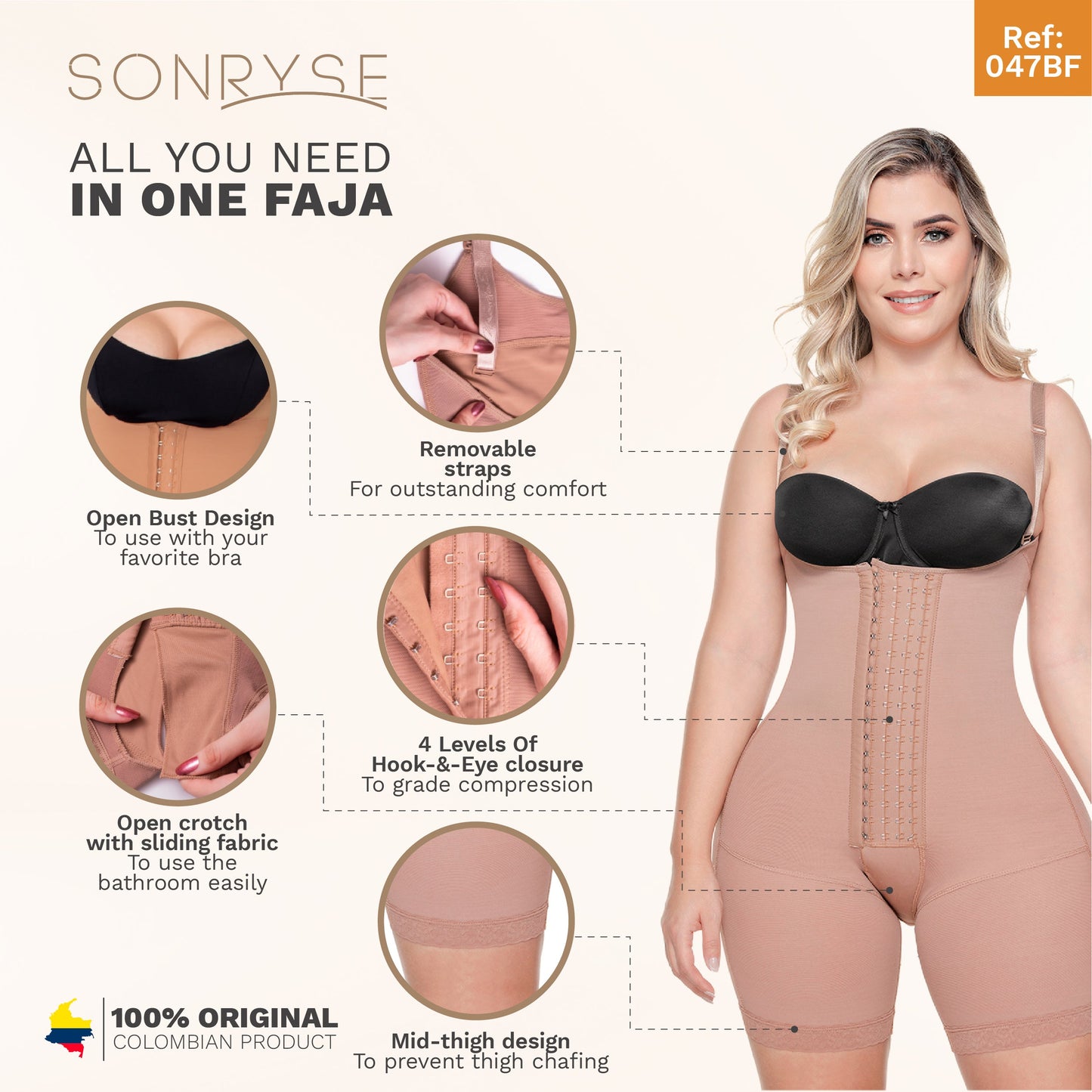 Sonryse 047 Tummy Control Butt Lifter Body Shaper Tummy Control Butt Lifter Body Shaper