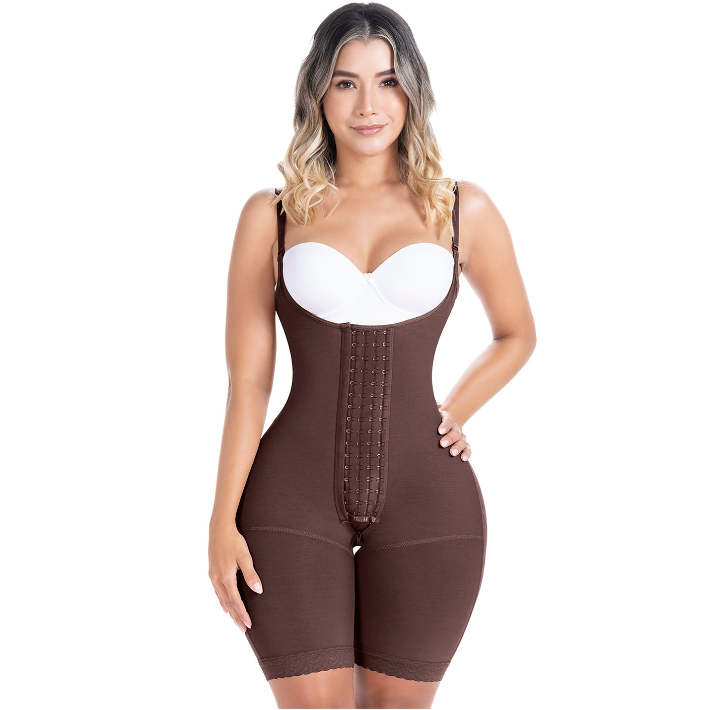 SONRYSE 048BF  Post Surgery Open Bust Shapewear Compression Garment Mid Thigh Girdle For Post Surgery And  Postpartum