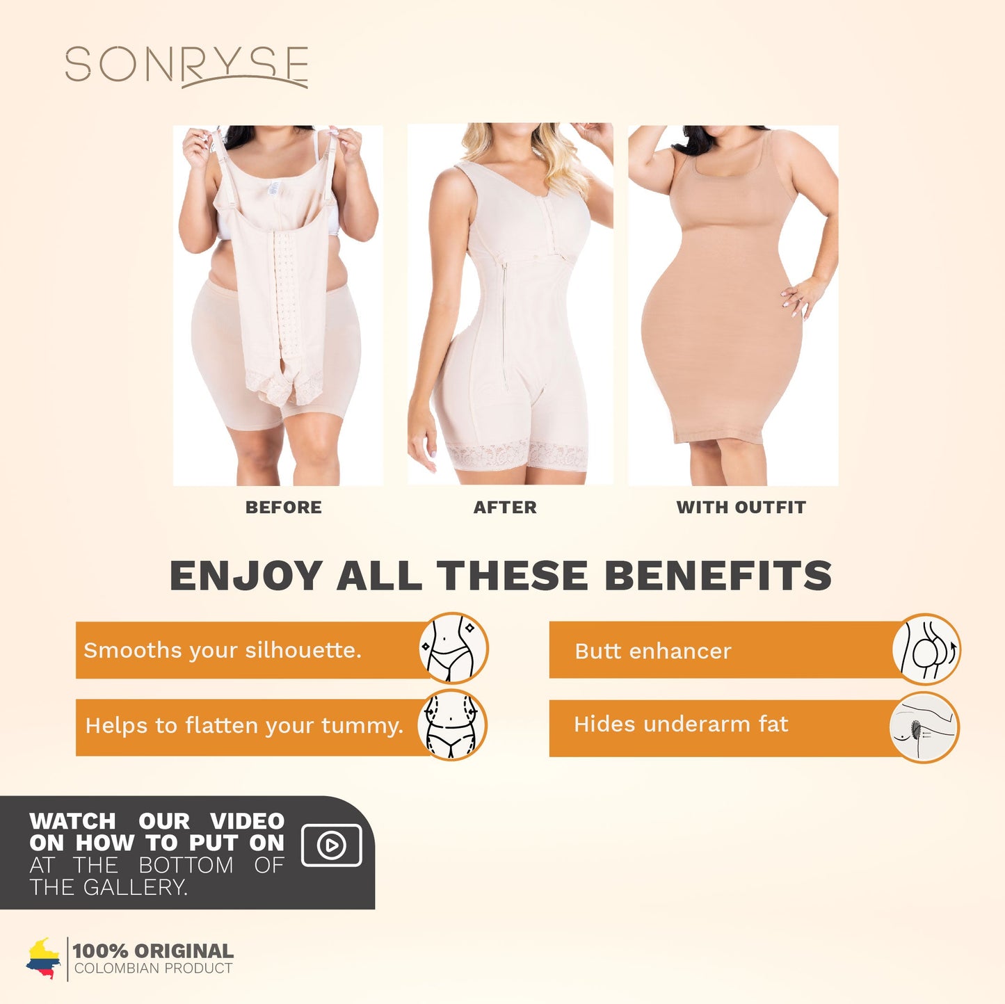 SONRYSE 058BF Postpartum Post Surgery Stage 2 Fajas Shapewear