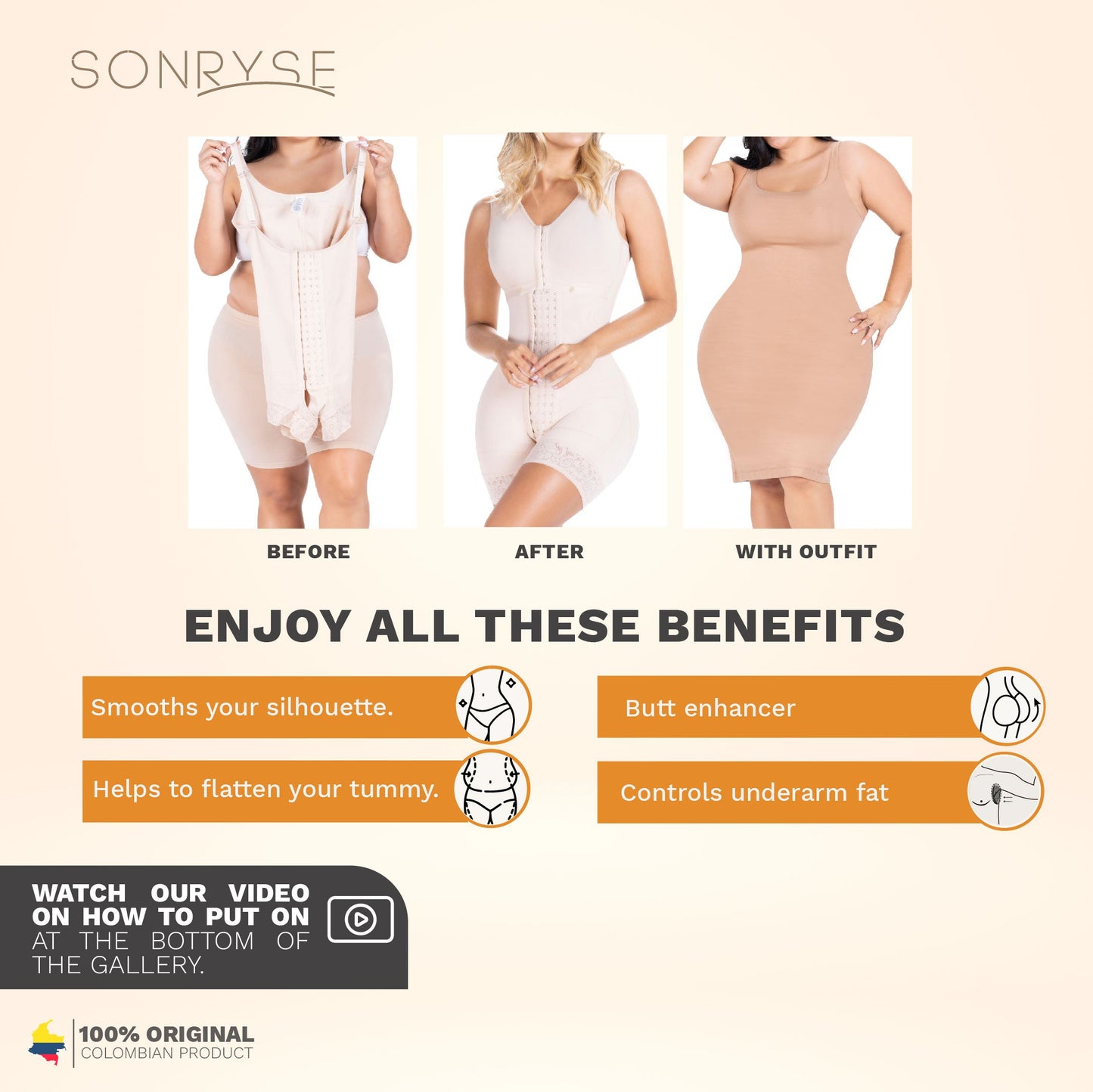 SONRYSE 084BF Postpartum Post Surgery Dress Night out Shapewear Bodysuit