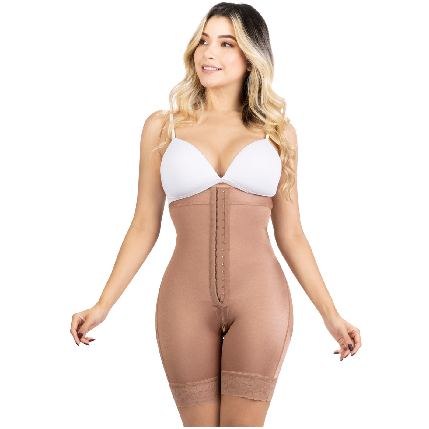 Sonryse SP23NC, Open Bust Daily Use Bodysuit Tummy Control for Women