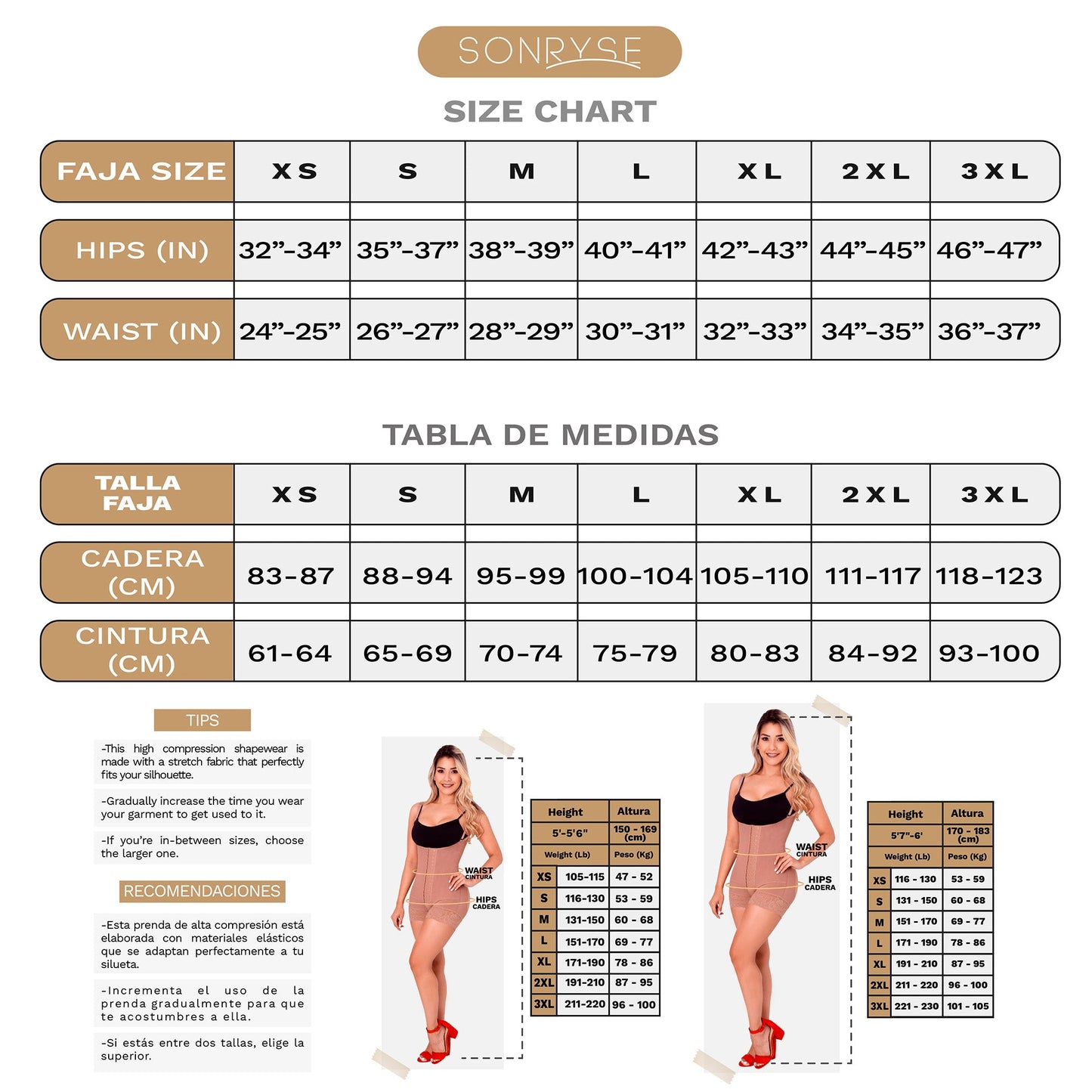 SONRYSE SP81NC  Everyday Use Shapewear Knee Length Bodysuit for Women
