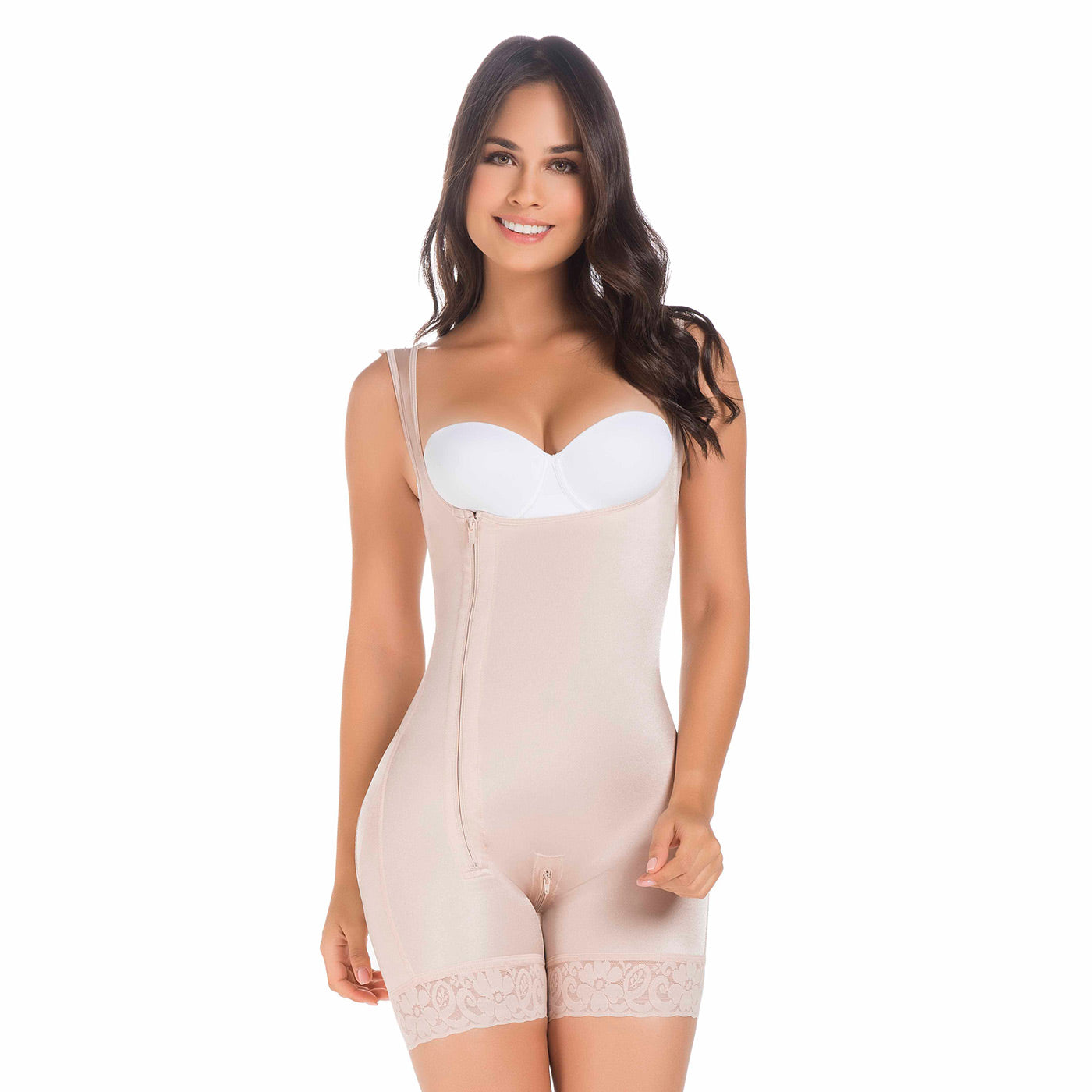 MariaE Fajas FU111 Women Postpartum & Post Surgery Stage 1 Open Bust Shapewear Bodysuit